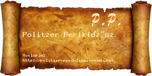 Politzer Periklész névjegykártya